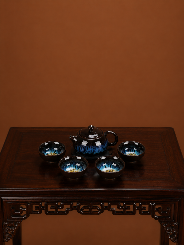 Conjunto de Chá em Cerâmica Chinesa