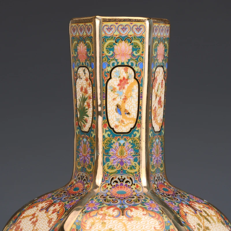 Vaso Estilo Cloisonné Chinês