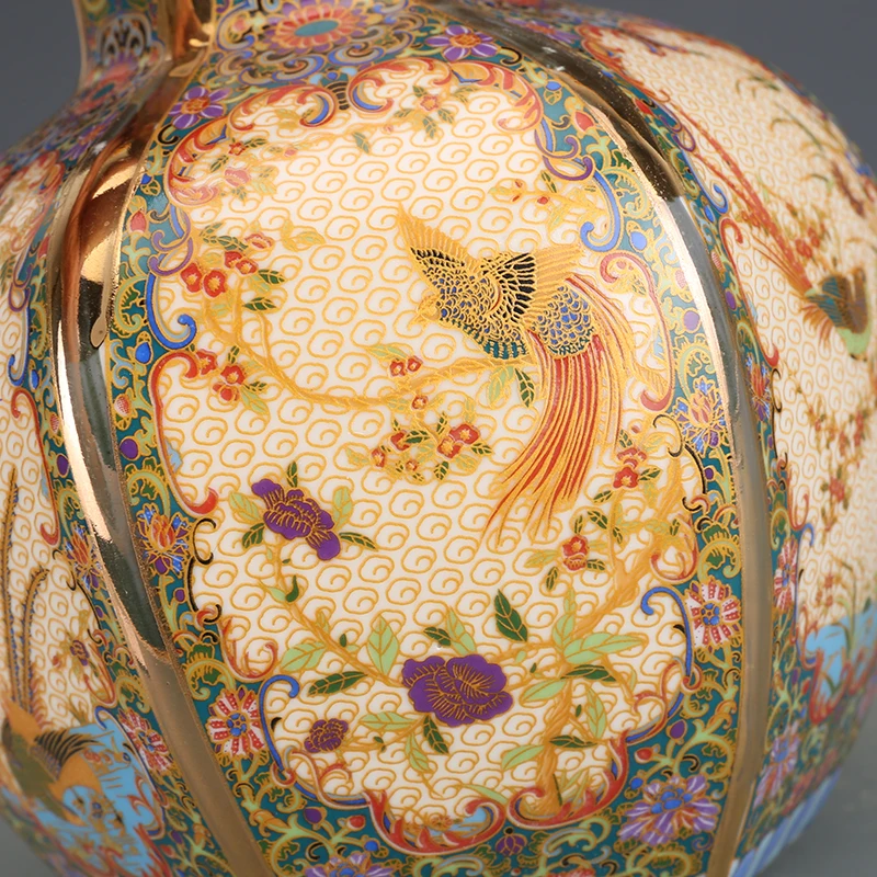 Vaso Estilo Cloisonné Chinês