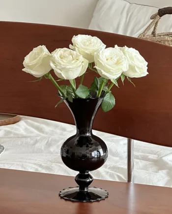 Vaso de Vidro Noir Europeu