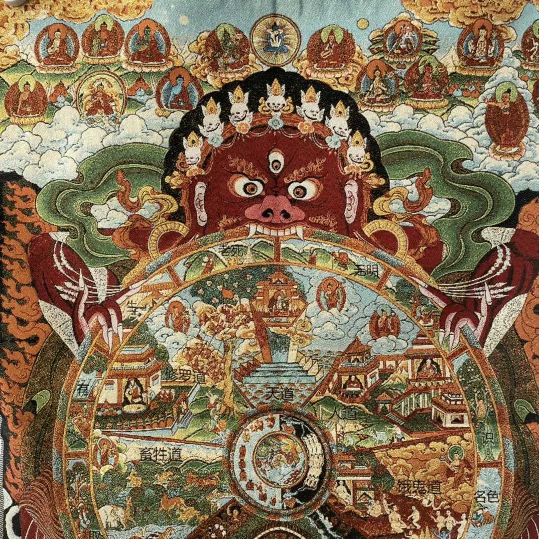 Bordado Budista Tibetano de Samsara