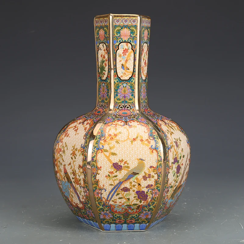 Vaso Estilo Cloisonné Chinês