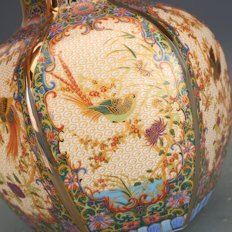 Vaso Estilo Cloisonné Chinês